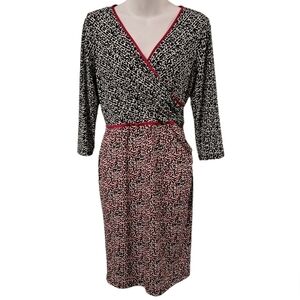 LONDON TIMES PETITES •3/4 Length Sleeve• Faux Wrap Sheath Dress • Size 10P • NWT